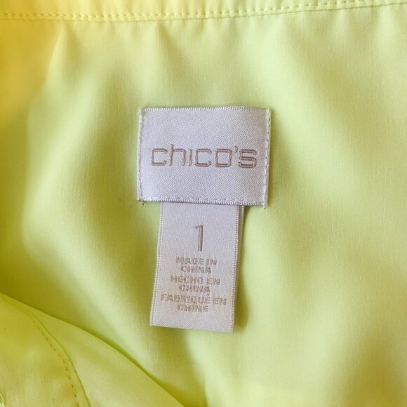 Chicos Womens Popover Split Neck Tunic Top Spring Green Sleeveless Size 1 | M - Picture 11 of 16